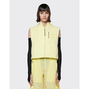 RAINS Fleece Full‎ Zip w/Pocket Vest Size L Large Insulated Straw Yellow